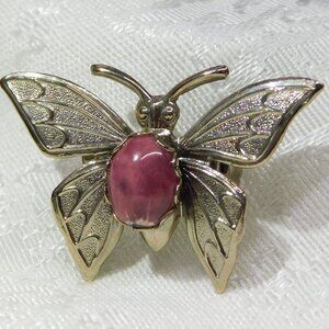 Vintage Silver-Tone Butterfly Brooch